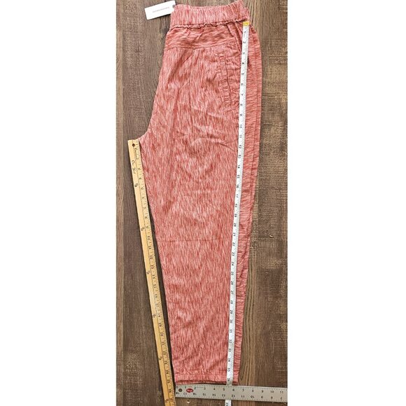 NWT! Anthropologie Longshore 100% Cotton Cropped Pull On Pants S Coral Red - Picture 5 of 10